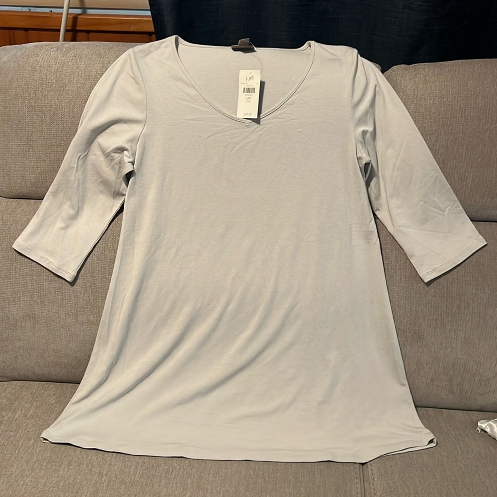 Jjill NWT marble MP three-quarter sleeve V-neck top